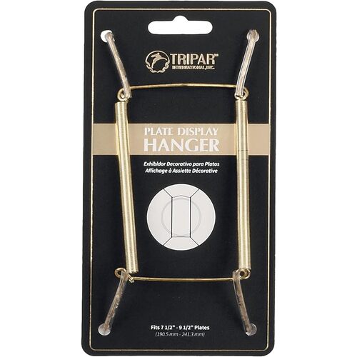 Plate Hanger 7-1/2 to 9-1/2" Brass Plastic Coated