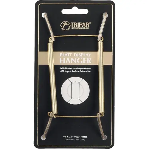 Tripar 23-1307 7-1/2 In. to 9-1/2 In. Brass Wire Plate Hanger, 2 Lb. Weight Capacity Plastic Coated