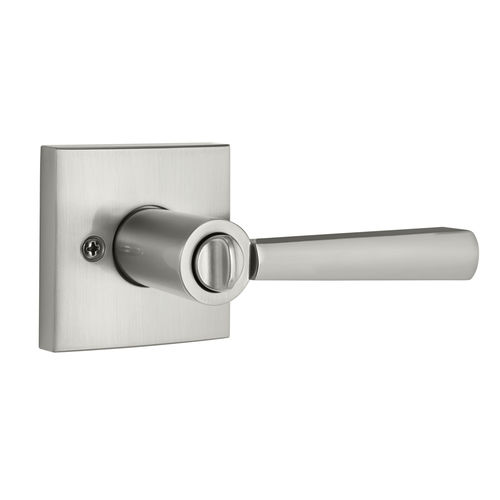 Privacy Spyglass with Square Rose with 6AL Latch and RCS Strike Satin Nickel Finish