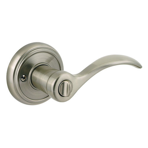 Privacy Tobin with Round Rose with 6AL Latch and RCS Strike Satin Nickel Finish