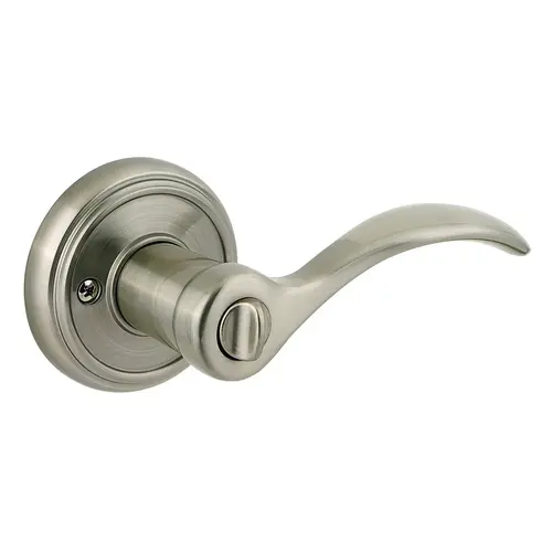 Privacy Tobin with Round Rose with 6AL Latch and RCS Strike Satin Nickel Finish