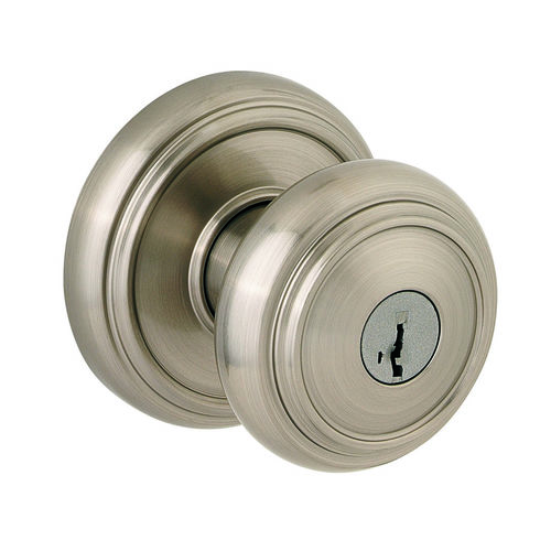 Entry Alcott with Round Rose with 6AL Latch, RCS Strike, and Smart Key Satin Nickel Finish