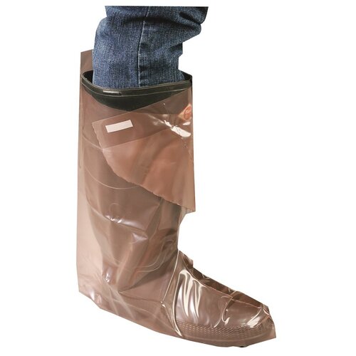 MaxiBoot Disposable Boots, Press-Tab Fastener, Polymer, Dark Brown, 25/PR - pack of 50