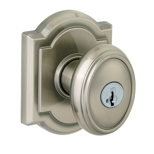 Entry Carnaby with Arch Rose with 6AL Latch, RCS Strike, and Smart Key Satin Nickel Finish