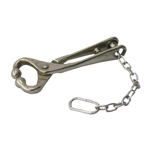 Bull Lead With Chain, Nickel-Plated, 13.5-In.