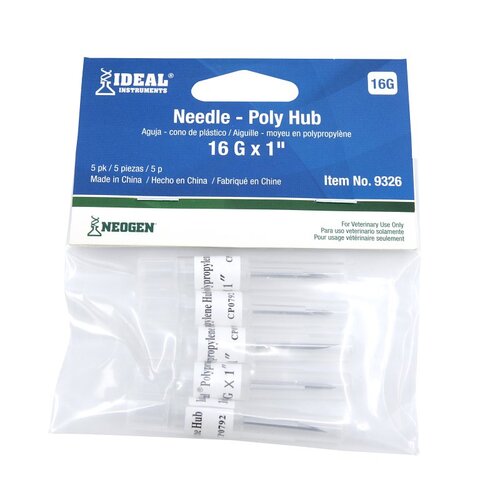 NEOGEN CORPORATION 9326 Livestock Injection Needles, Disposable, 1In