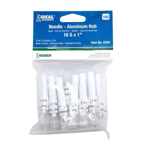 Disposable Needles, 1-In. Aluminum Hub, 16-Ga - pack of 25 White