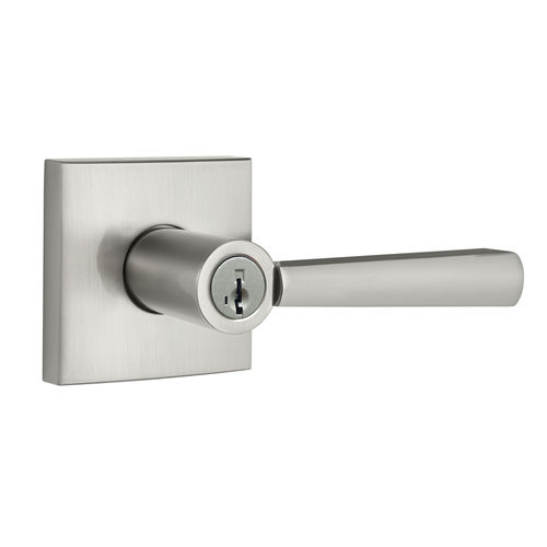 Entry Spyglass with Square Rose with 6AL Latch, RCS Strike, and Smart Key Satin Nickel Finish
