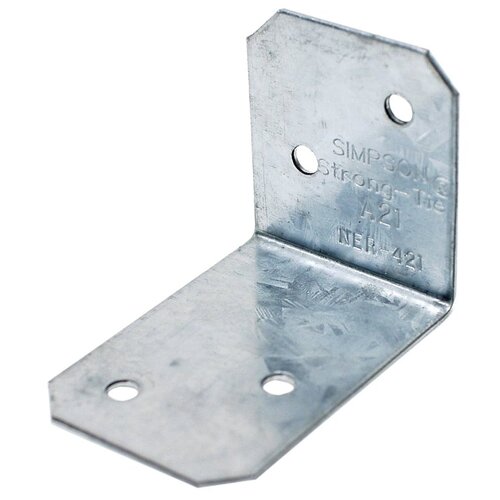 Angle, 2 in W, 1-1/2 in D, 1-3/8 in H, Steel, Galvanized/Zinc - pack of 200