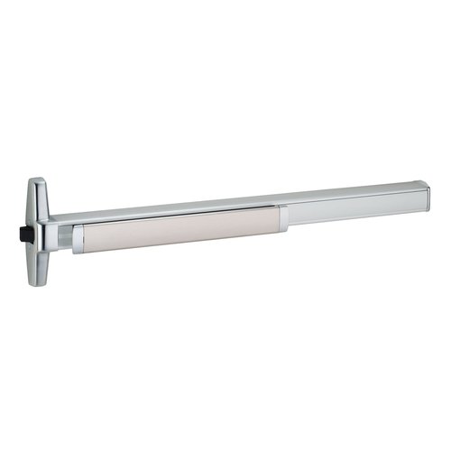 3' Narrow Rim Exit Device Smooth Case, Satin Chrome Finish