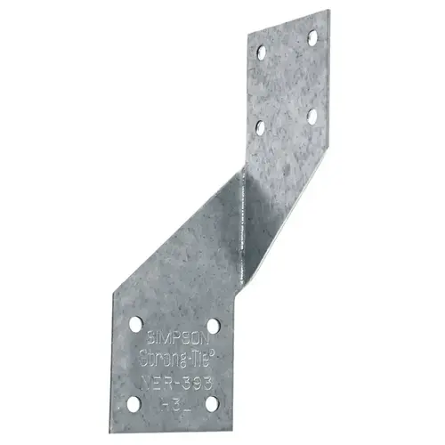 Hurricane Tie, 4-5/8 in L, 1-9/16 in W, Steel, Galvanized, Fastening Method: Nail