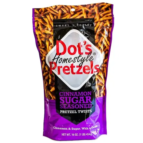 Dot's Homestyle Pretzels 71928 PRETZEL SUGAR CINNAMON 16OZ