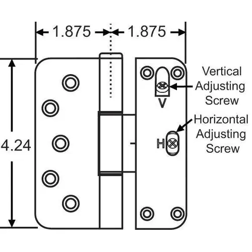 Brixwell 56-147orbzlh 2 Way Adj Hinge LH Oil Rub Brz Removable Pin Oil Rubbed Bronze
