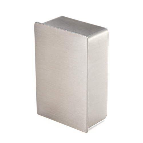 End Cap For 2" x 3" V-Cut Cap Rail - Brushed Stainless