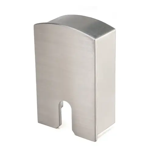 Wall Mount End Cap For 2" x 3" V-Cut Cap Rail with Radius Top - Brushed Stainless