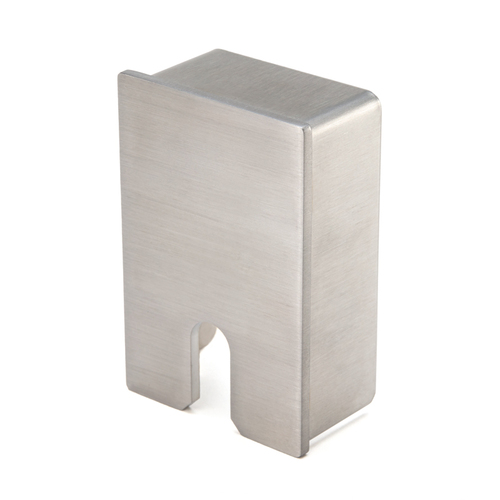 Wall Mount End Cap For 2" x 3" V-Cut Cap Rail - Brushed Stainless