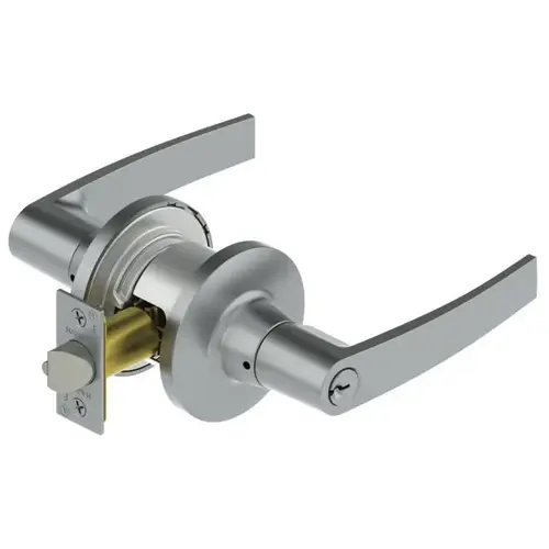 August Lever Storeroom Tubular Lock Satin Chrome Finish