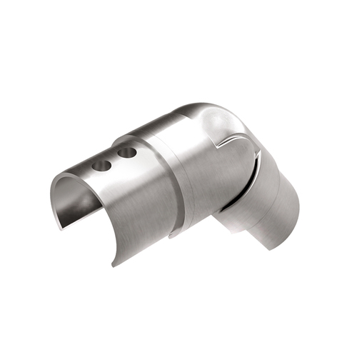 Top Rail Fitting - 1.9" Diameter Adjustable Down Elbow - Brushed Stainless