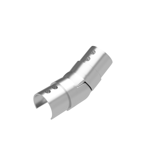 Top Rail Fitting - 1.66" Diameter Adjustable Up Elbow - Brushed Stainless