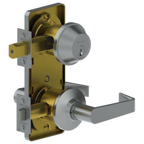 Double Cylinder Entry Interconnect Withnell Lever Lock Satin Bronze Finish