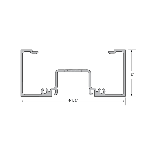 Aluminum 2" x 4-1/2" Jamb/Head 5/8" to 1" Glass - 24'-1" Length - Bronze Anodized