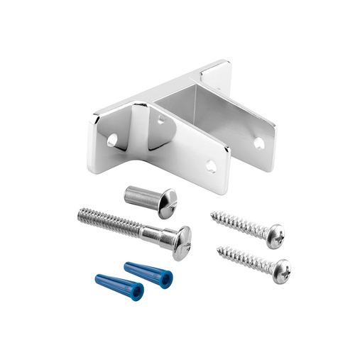 FHC 6566368 Two Ear Wall Bracket - For 1-1/4" Panels - Zinc Alloy - Chrome Plated (Single Pack)