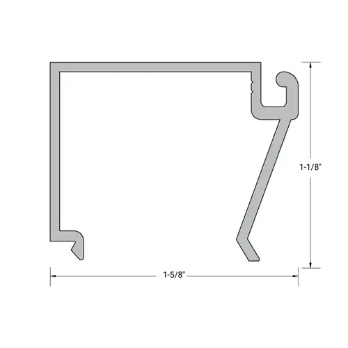 Aluminum 2" x 4-1/2" Center Glaze Snap On Glass Stop for 5/8" to 1" Glass - 24'-1" Length - Bronze Anodized