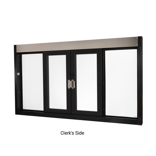 FHC Self-Closing Bi-Parting 0XX0 Window - 72" x 41" - 1" Insulated Glass - Dark Black/Bronze Anodized