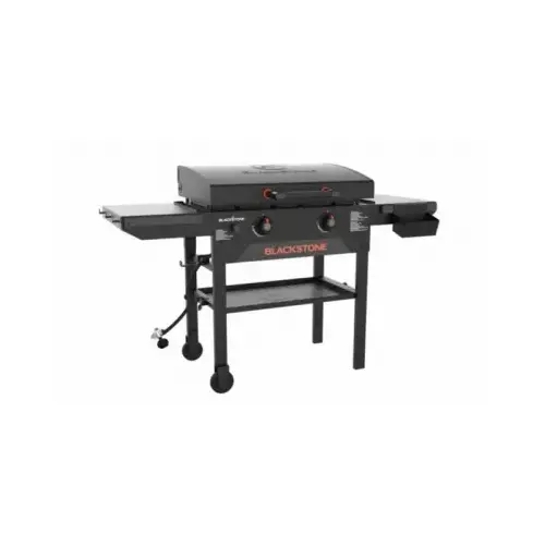 Blackstone 2287 Griddle with Hood, 34,000 Btu, Propane, 2-Burner, 524 sq-in Primary Cooking Surface Black