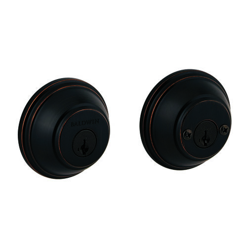 Round Double Cylinder Deadbolt with RCAL Latch, RCS Strike, and Smart Key Venetian Bronze Finish