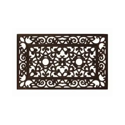 Coir & Rubber Door Mat, Black, 18 x 30 In.