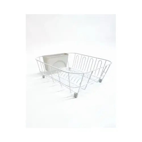 Dish Drainer, White, 14.1 x 12.4 In.