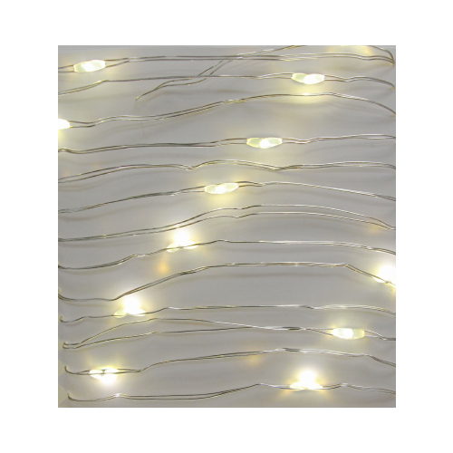 LED Micro Dot Christmas String Lights, Warm White, Silver Wire, Timer/Battery Operated, 40-Ct.