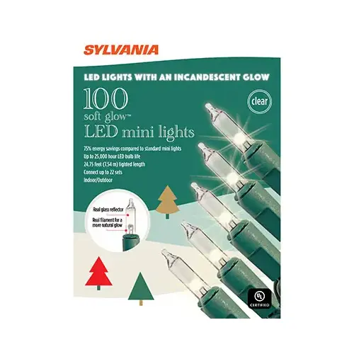 100 Lt Glass Incandescent Look LED Mini Set. Multi