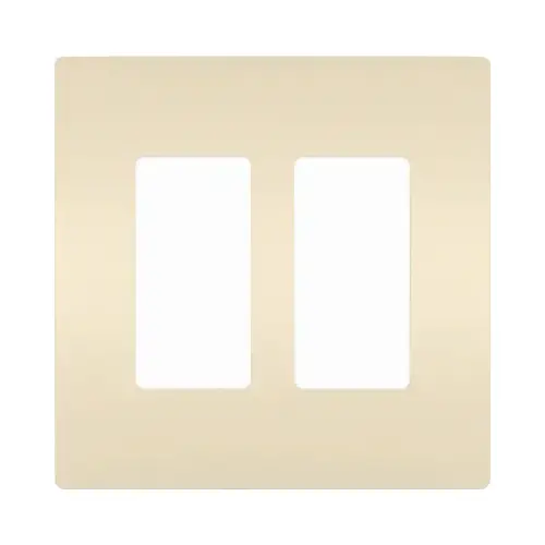 Wallplate, 4.94 in L, 4.96 in W, 2 -Gang, Polycarbonate, Light Almond