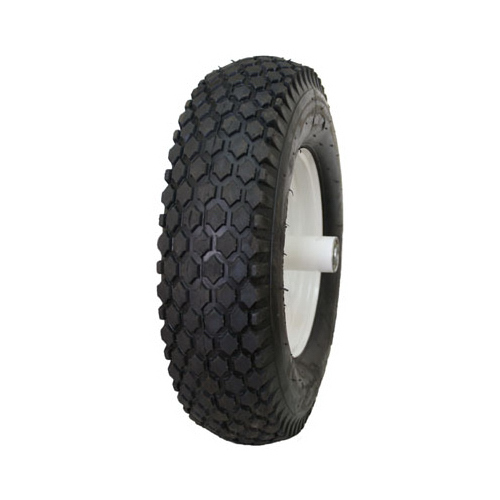 SUTONG TIRE RESOURCES INC CT1010 Wheelbarrow Tire & Wheel Assembly, Stud Tread, 4-Ply, 4.10/3.50-4-In.