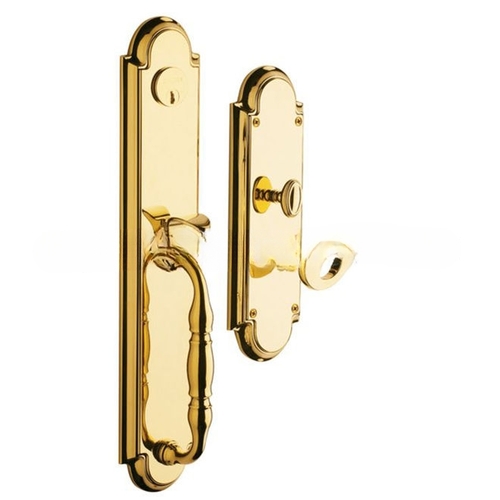 Left Hand Hamilton Double Cylinder Entry Mortise Trim Unlacquered Brass Finish