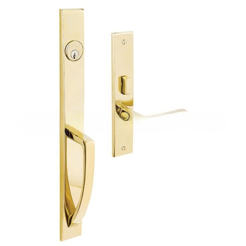 Lakeshore Right Hand Double Cylinder Entry Mortise Lock Trim Lifetime Brass Finish