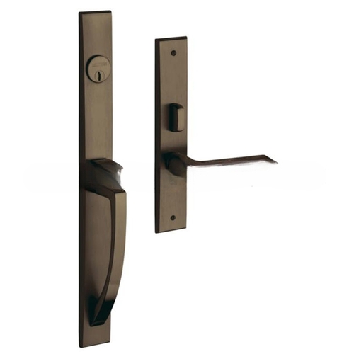 Lakeshore Right Hand Double Cylinder Entry Mortise Lock Trim Antique Brass Finish