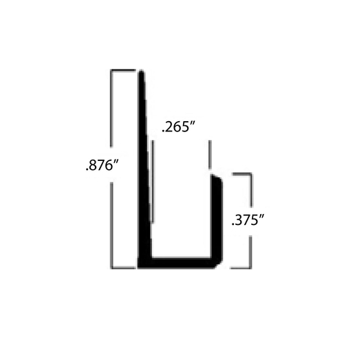 Shallow J-Bar - .876 Back - .375 Face - Non-Punched - Clear Anodized  23" Length - pack of 5