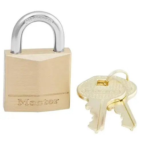 KD Solid Brass 1-3/16" Padlock, 5/8" Steel Shackle