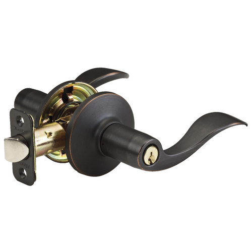 KA4K Grade 3 Entry Wave Lever Lock, KW1 Keyway, Aged Bronze