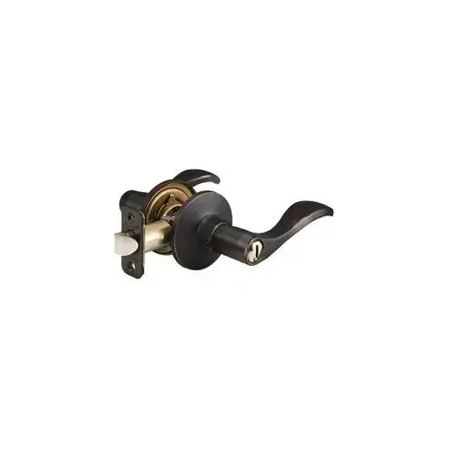 Boxed Grade 3 Privacy Wave Lever Lock, Aged Bronze