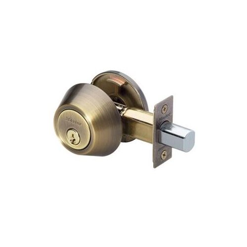 Master Lock DS0605KA4K US5 US5 Grade 3 Single Cylinder Deadbolt, KW1 Keyway, Antique Brass