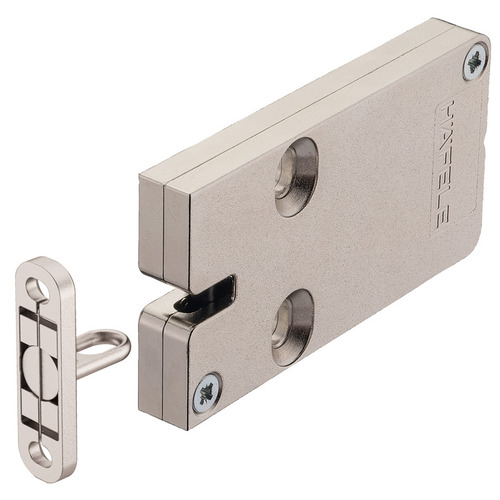 Hafele 237.59.000 Furniture lock, Hfele Dialock EFL 3, mains-operated lock, vertical tolerance compensation EFL 3: With feedback contactself-adjusting locking component with 3D tolerance compensation, locking With feedback contact Housing and locking bolt: Nickel plated