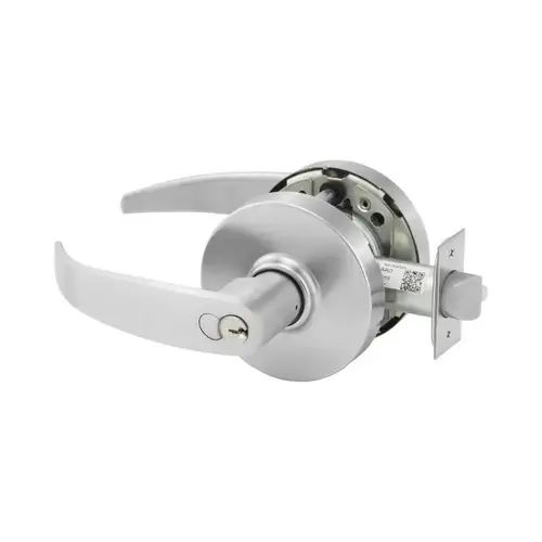 Entry Office (F109) Cylindrical Lever Lock Grade 1 with P Lever and L Rose with Large Format Core with LA Keyway 1 Bitted and ASA Strike Satin Chrome Finish