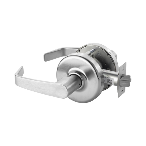 Grade 1 Passage x Blank Plate Newport Cylindrical Lever, 2-3/4" Backset, ANSI Strike SA114, 626/US26D Satin Chrome