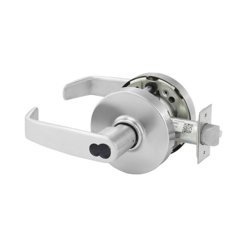 10X-Line Storeroom L Lever, Grade 1, LFIC with Disposable Construction Core, ANSI Strike, 2-3/4" Backset, Satin Chrome 626/26D