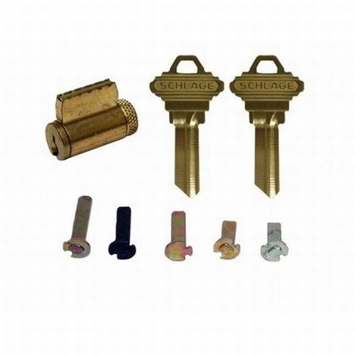 Cylinder with Multiple Tailpieces CE Keyway 0-Bitted Satin Brass Finish