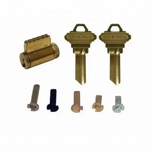 Cylinder with Multiple Tailpieces S145 Keyway 0-Bitted Satin Brass Finish